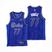 Maillot Dallas Mavericks Luka Doncic #77 Fashion Royalty Bleu