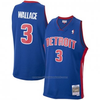 Maillot Detroit Pistons Ben Wallace #3 Mitchell & Ness 2003-04 Bleu