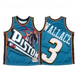 Maillot Detroit Pistons Ben Wallace #3 Mitchell & Ness Big Face Bleu