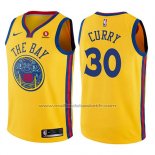 Maillot Enfant Golden State Warriors Stephen Curry #30 Ville Jaune