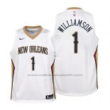 Maillot Enfant New Orleans Pelicans Zion Williamson #1 Association 2019 Blanc