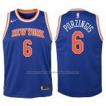Maillot Enfant New York Knicks Kristaps Porzingis #6 2017-18 Bleu