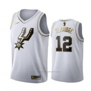 Maillot Golden Edition San Antonio Spurs Lamarcus Aldridge #12 Blanc