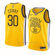 Maillot Golden State Warriors Stephen Curry #30 Earned Jaune