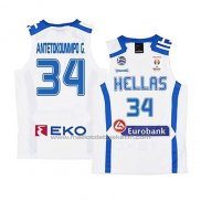 Maillot Grecia Giannis Antetokounmpo 2019 FIBA Baketball World Cup Blanc