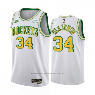 Maillot Houston Rockets Hakeem Olajuwon #34 Classic 2022-23 Blanc