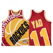 Maillot Houston Rockets Yao Ming #11 Mitchell & Ness Big Face Rouge