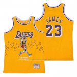 Maillot Los Angeles Lakers LeBron James #23 Hardwood Classics Skull Edition Jaune