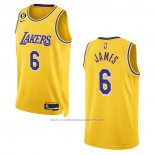 Maillot Los Angeles Lakers LeBron James #6 Icon 2022-23 Jaune