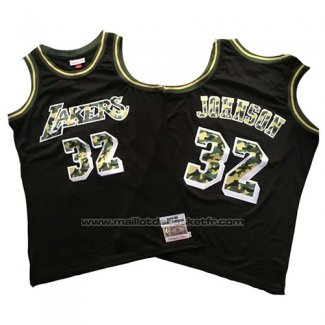 Maillot Los Angeles Lakers Magic Johnson #32 Camouflage Noir
