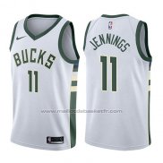 Maillot Milwaukee Bucks Brandon Jennings #11 Association 2017-18 Blanc