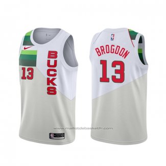 Maillot Milwaukee Bucks Malcolm Brogdon #13 Earned Blanc