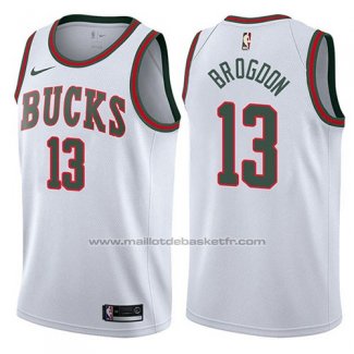 Maillot Milwaukee Bucks Malcolm Brogdon #13 Return To Mecca Classic 2017-18 Blanc