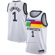 Maillot Minnesota Timberwolves Anthony Edwards #1 Ville 2022-23 Blanc