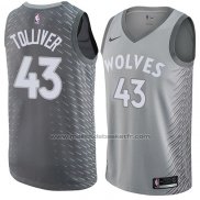 Maillot Minnesota Timberwolves Anthony Tolliver #43 Ville 2017-18 Gris