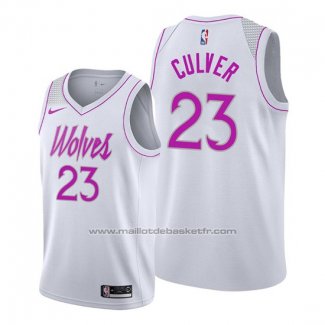 Maillot Minnesota Timberwolves Jarrett Culver #23 Earned 2019-20 Blanc