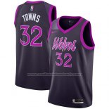 Maillot Minnesota Timberwolves Karl-Anthony Towns #32 Ville 2018-19 Volet