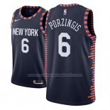 Maillot New York Knicks Kristaps Porzingis #6 Ville 2018-19 Bleu