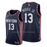 Maillot New York Knicks Marcus Morris Sr. #13 Ville 2019 Bleu