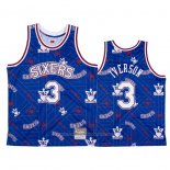 Maillot Philadelphia 76ers Allen Iverson #3 Hardwood Classics Tear Up Pack Bleu