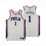 Maillot Philadelphia 76ers James Harden #1 Association Authentique Blanc