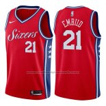 Maillot Philadelphia 76ers Joel Embiid #21 2017-18 Rouge