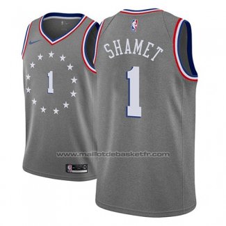 Maillot Philadelphia 76ers Landry Shamet #1 Ville 2018-19 Gris