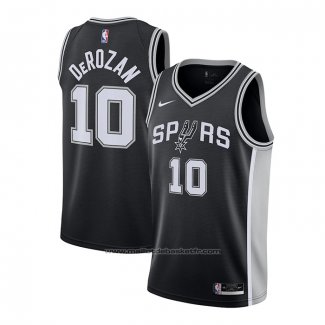 Maillot San Antonio Spurs DeMar DeRozan #10 Icon 2020-21 Noir