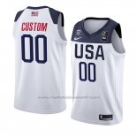 Maillot USA Personnalise 2019 FIBA Basketball World Cup Blanc