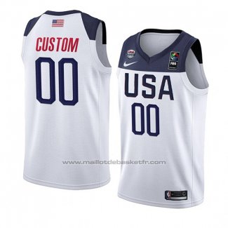 Maillot USA Personnalise 2019 FIBA Basketball World Cup Blanc