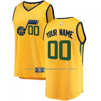 Maillot Utah Jazz Personnalise 17-18 Jaune