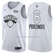 Maillot All Star 2018 New York Knicks Kristaps Porzingis #6 Blanc