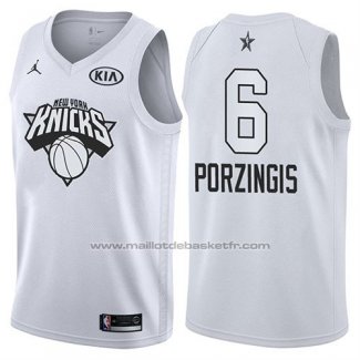 Maillot All Star 2018 New York Knicks Kristaps Porzingis #6 Blanc