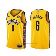 Maillot Brooklyn Nets Deandre Jordan #6 Ville 2020-21 Jaune