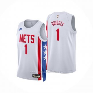 Maillot Brooklyn Nets Mikal Bridges #1 Classic 2022-23 Blanc