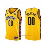 Maillot Brooklyn Nets Personnalise Ville 2020-21 Jaune