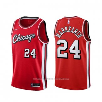 Maillot Chicago Bulls Lauri Markkanene #24 Ville 2021-22 Rouge