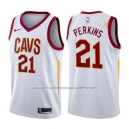 Maillot Cleveland Cavaliers Kendrick Perkins #21 Association 2017-18 Blanc