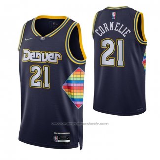 Maillot Denver Nuggets Petr Cornelie #21 Ville 2021-22 Bleu