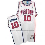 Maillot Detroit Pistons Dennis Rodman #10 Retro Blanc