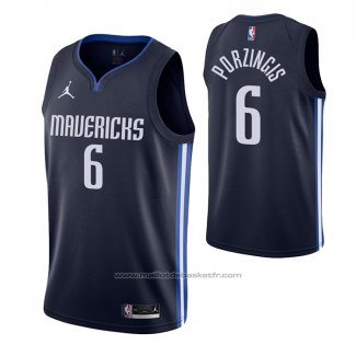 Maillot Doncic Mavericks Kristaps Porzingis #6 Statement 2020-21 Bleu