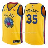 Maillot Enfant Golden State Warriors Kevin Durant #35 Ville Jaune