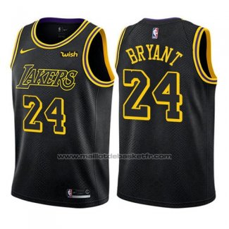 Maillot Enfant Los Angeles Lakers Kobe Bryant #24 Ville 2017-18 Noir