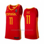 Maillot Espagne Sebas Saiz #11 2019 FIBA Baketball World Cup Rouge