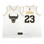 Maillot Golden Edition Chicago Bulls Michael Jordan #23 Blanc