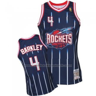 Maillot Houston Rockets Charles Barkley #4 Retro Bleu