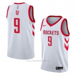 Maillot Houston Rockets Zhou Qi #9 Association 2018 Blanc