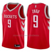 Maillot Houston Rockets Zhou Qi #9 Swingman 2017-18 Rouge