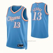 Maillot Los Angeles Clippers Paul George #13 Ville 2021-22 Bleu