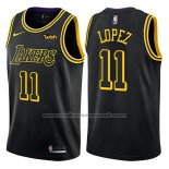 Maillot Los Angeles Lakers Brook Lopez #11 Ville 2018 Noir